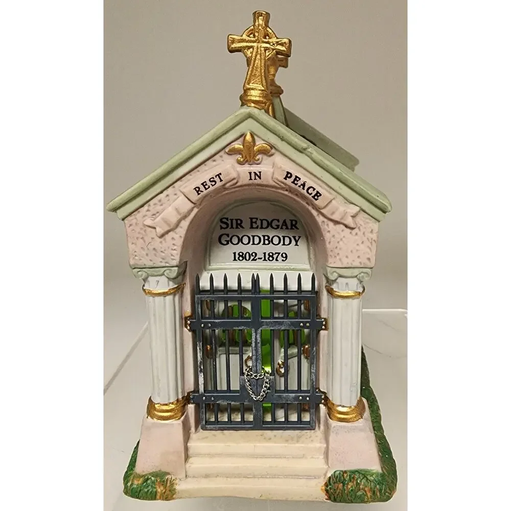 Lemax Spooky Town 24766A Tomb Of Sir Edgar Goodbody House Figure 2002 Lights Up
